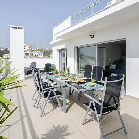Sky Terrace - Sea Views & Bbq By Silver Prop Lägenhet Nazaré